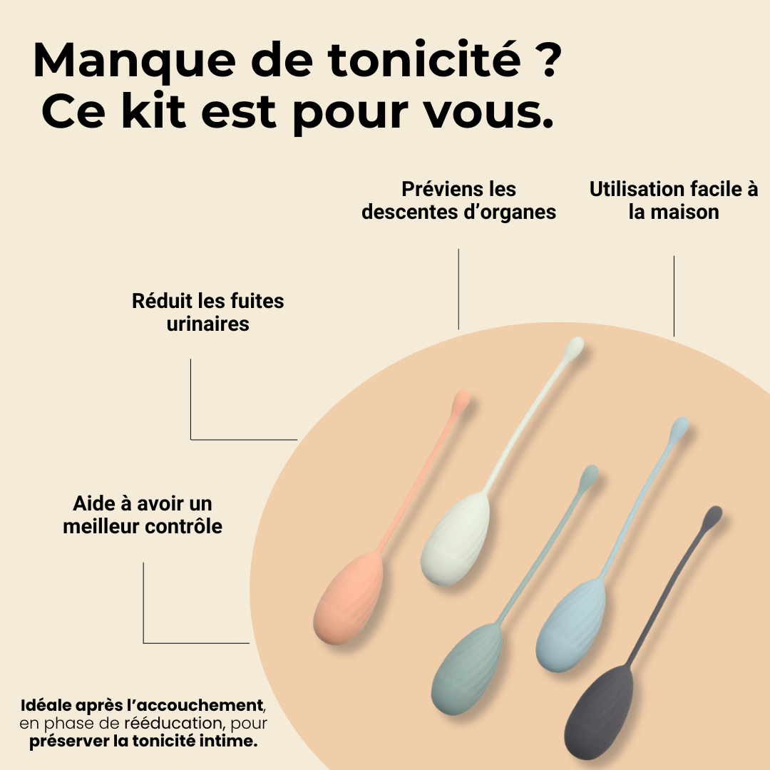 Kit Eralia – 5 Boules de Kegel Médicales pour Renforcer et Tonifier le Périnée